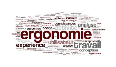 Nuage de mots clé : ergonomie, utilisateur, expérience, travail, entreprises, sécurité, conception, connaissances, analyse, performance, postes, interface, systèmes, techniques, compromis, humain, opérateurs, postures, physiologie, organisations, efficacité, formation, processus, productivité, informatique, sciences, conditions, santé,